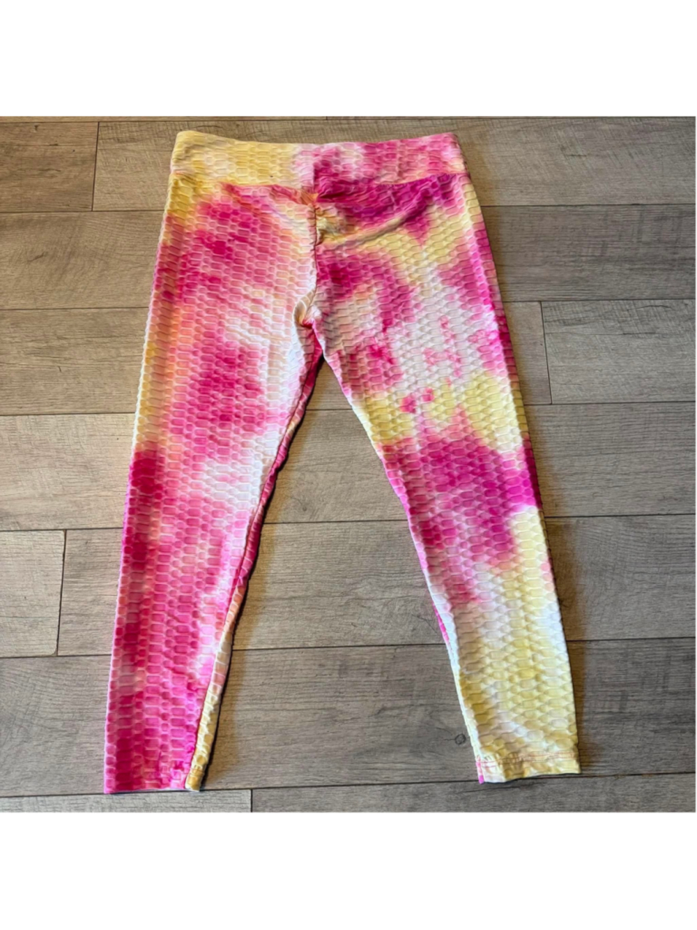 Women's No Boundaries Tie-Dye Leggings Pink Yellow XXXL